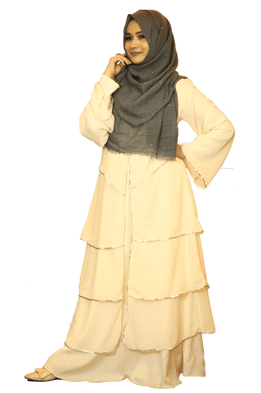 White luxury Abaya-slider image of White luxury Abaya-slider
