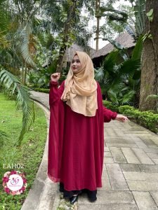 image of red merun color abaya
