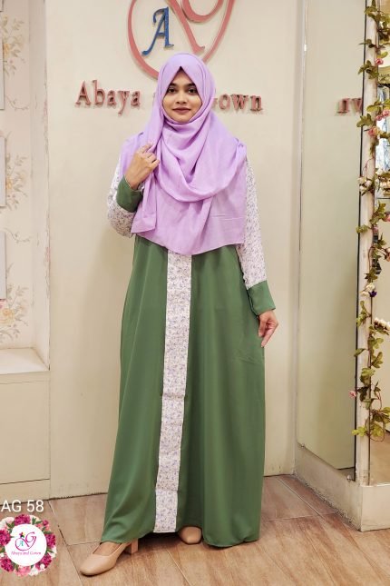 Image of Bottle Green Non-Transparent Gown from Abaya and Gown