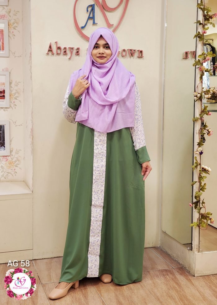 Image of Bottle Green Non-Transparent Gown from Abaya and Gown