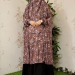 image of a model wearing linen khimar -SP52