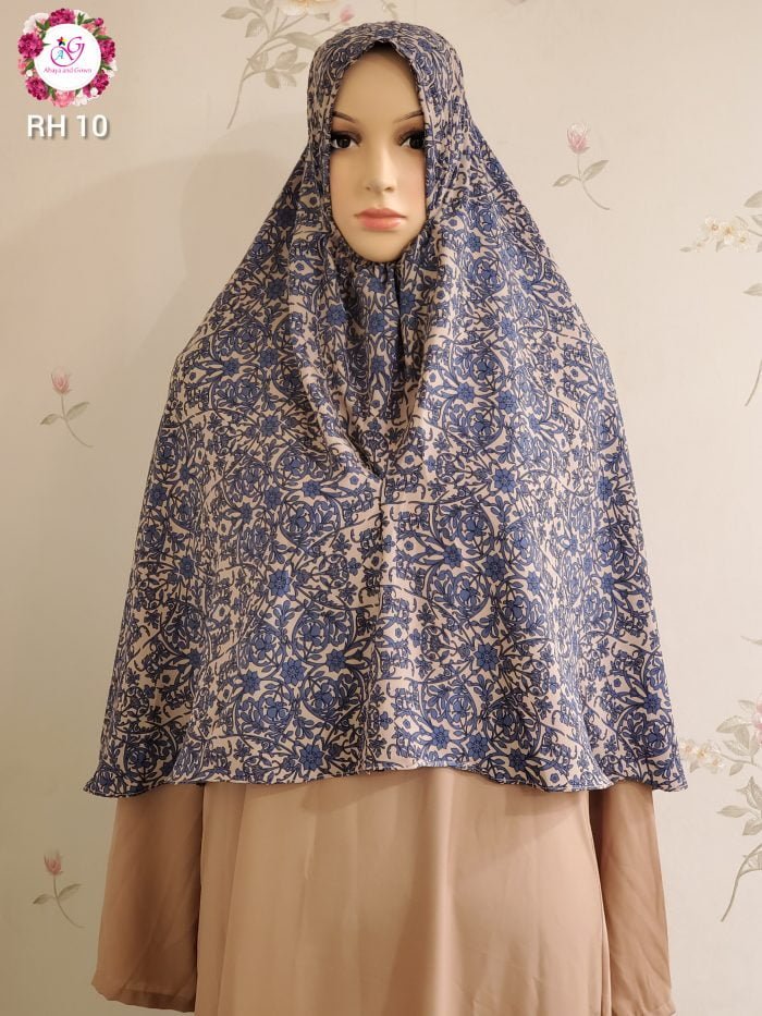Image of Non transparent floral design hijab