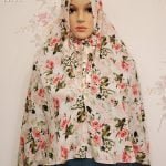 Image of Non transparent floral design hijab