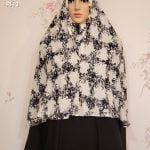 Image of Non transparent floral design hijab