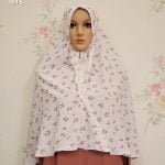 Image of Non transparent floral design hijab