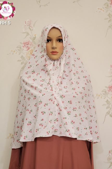 Image of Non transparent floral design hijab