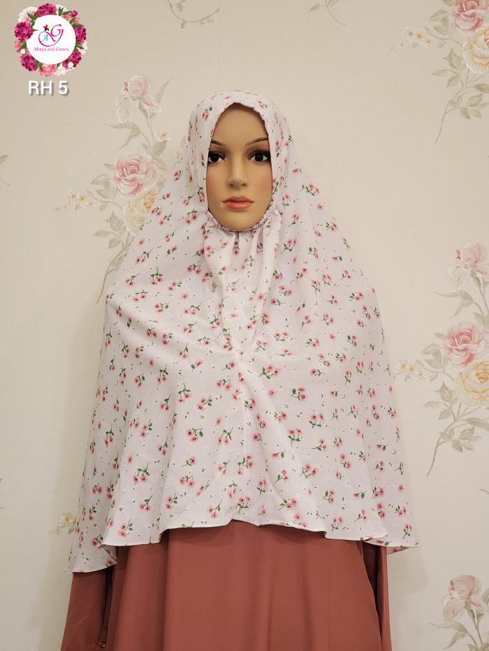 Image of Non transparent floral design hijab