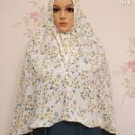 Image of Non transparent floral design hijab