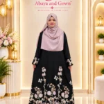 Abaya and Gown Best Selling Embroidery Gown Non-Transparent Soft BMW Fabric EGC 4 Black Embroidery Borkha