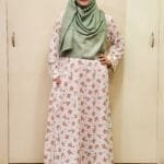 Image of printed white borkha