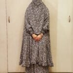 Image of black floral design khimar