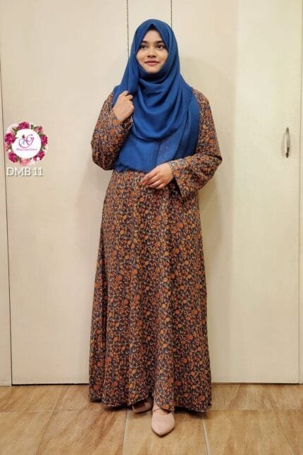 Image of floral design maroon borkha