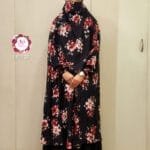 Image of Black Floral Design KHIMAR