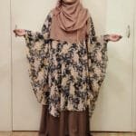Image of brown floral design cape