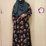 Image of floral design black borkha