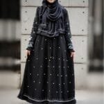 Hand beaded work Black gown