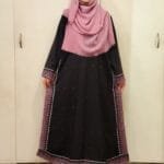 Image of Comfortable and summer friendly embroidered veil with beautiful and perfect embroidery work. Made in one part. BMW Material. Dense embroidery work is done on the side profile, arms and below.