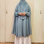 Non Transparent Free Size Khimar With niqab. Perfect for Umrah, Hajj or Regular wear