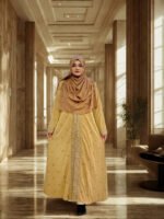 Perfect for modest fashion lovers. Elegant kimono made of soft BMW fabric with dense Jamdani style embroidery.