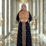 Perfect for modest fashion lovers. Elegant kimono made of soft BMW fabric with dense Jamdani style embroidery.