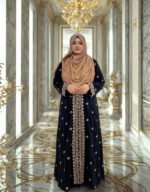 Perfect for modest fashion lovers. Elegant kimono made of soft BMW fabric with dense Jamdani style embroidery.