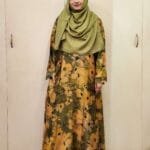 Image of Dubai Silk Fabric Print Poket Borkha