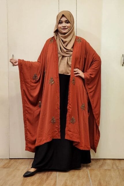 Cart - Abaya and Gown 2 Image of Dubai Cherry Gorgeous Karcupi Cape