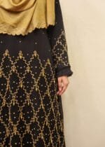 Very Comfortable Double Part Gown BMW Material on the Bottom and a Solid Color Material on the top with Intricate Embroidery. - Image 4