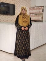 Very Comfortable Double Part Gown BMW Material on the Bottom and a Solid Color Material on the top with Intricate Embroidery. - Image 3