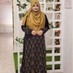 Very Comfortable Double Part Gown BMW Material on the Bottom and a Solid Color Material on the top with Intricate Embroidery.