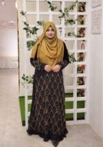 Very Comfortable Double Part Gown BMW Material on the Bottom and a Solid Color Material on the top with Intricate Embroidery.