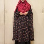 New fusion cape completely free size and semi transparent soft georgette print with frills at bottom.