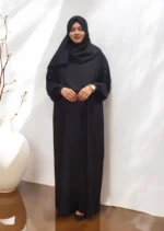 Image of Black Karchupi Work Dubai Abaya