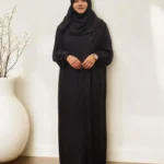 Image of Black Karchupi Work Dubai Abaya