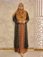 Premium Exclusive Silk Material Kimono With All over Embroidery work.