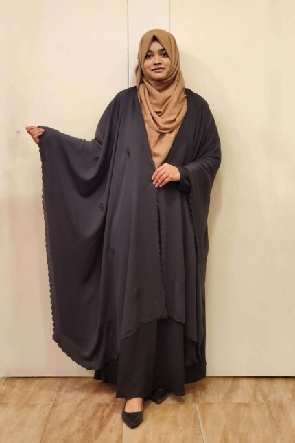 Gorgeous embroidered cape. Non-transparent Dubai cherry material. Free size.