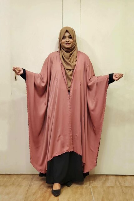 Gorgeous embroidered cape. Non-transparent Dubai cherry material. Free size.
