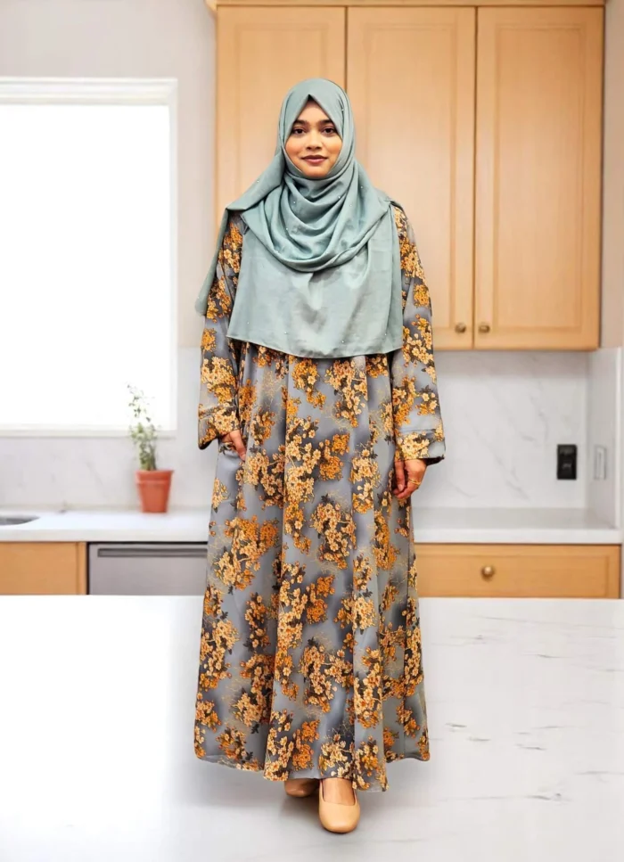 Image of Printed Pocket Burqa