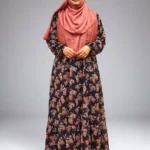 Image of Elegant Printed Double Part Gown