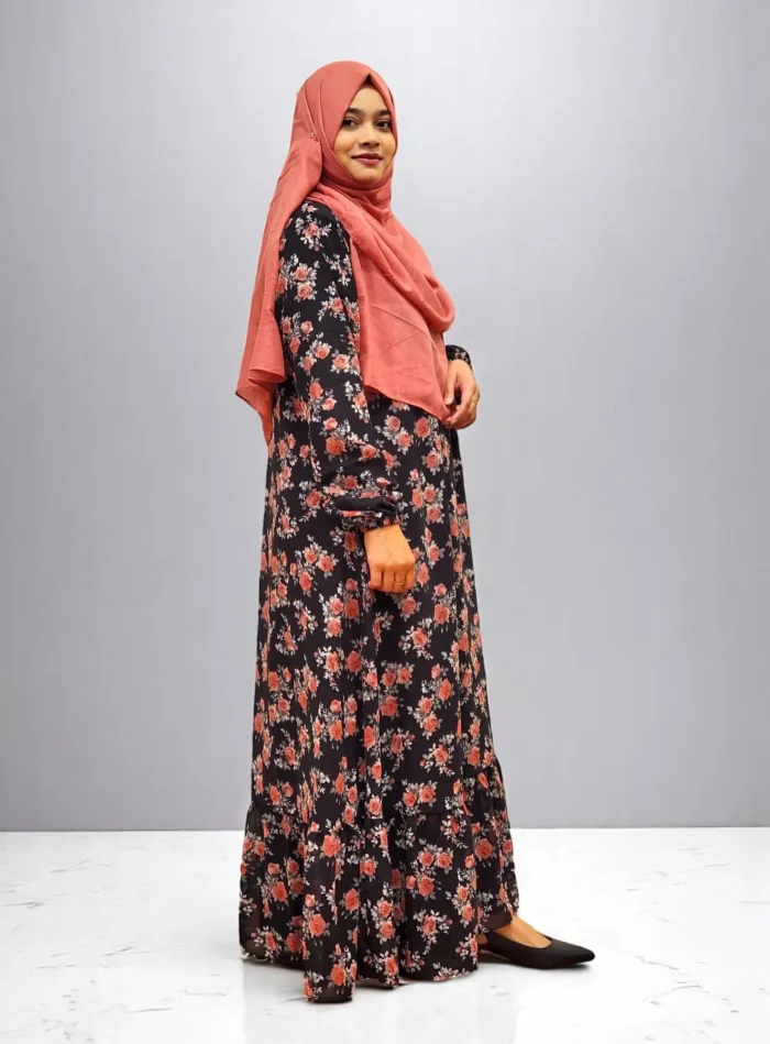 Image of Elegant Printed Double-Part Gown