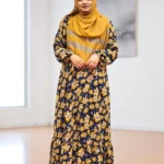 Image of Georgette Print Double part Gown