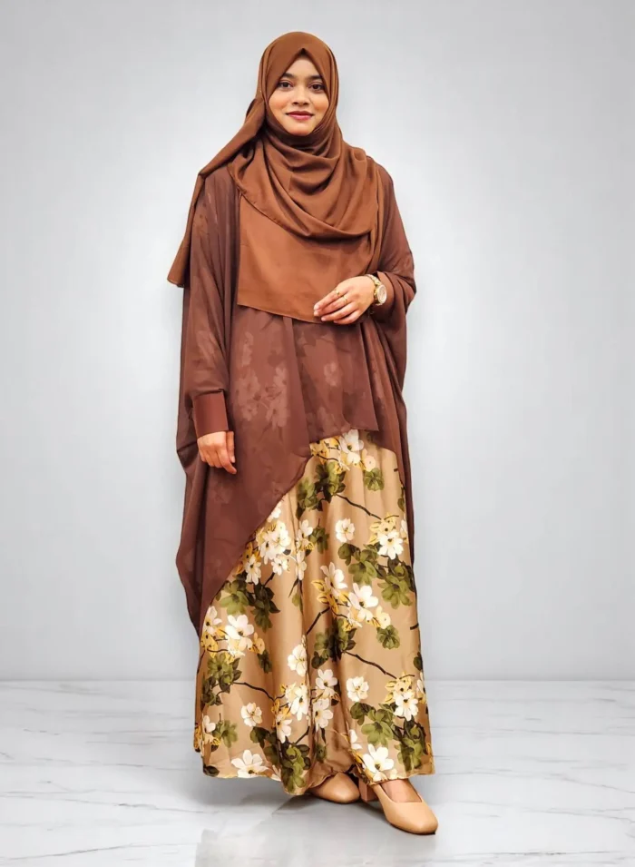Image of Dubai silk Burkha and Cape Set