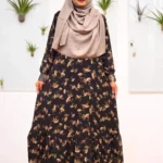 Image of double part georgette fabric gown