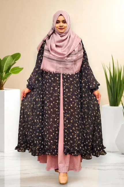 Image of Georgette Floral Fusion Cape