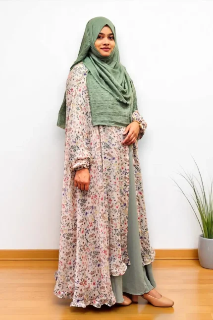 Image of Georgette Floral Fusion Cape