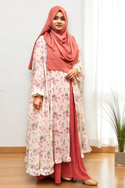 Image of Georgette Floral Fusion Cape