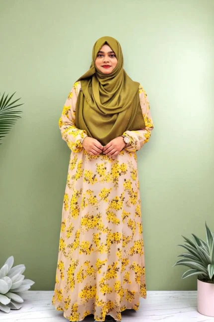 Image of Printed Double Part Gown