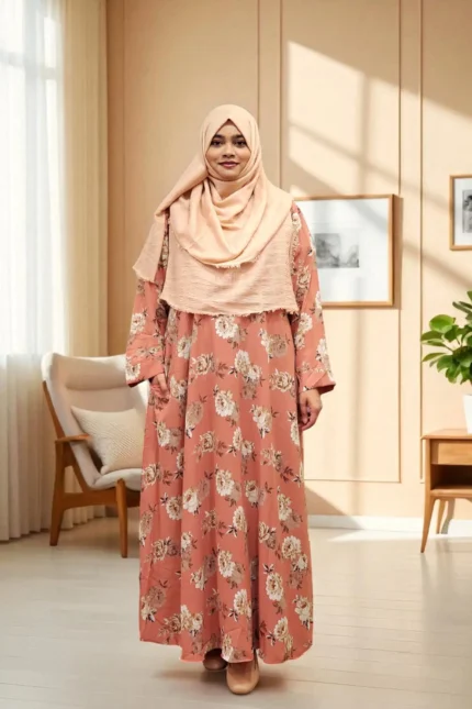 Image of Alex Fabric Printed Pocket Borkha