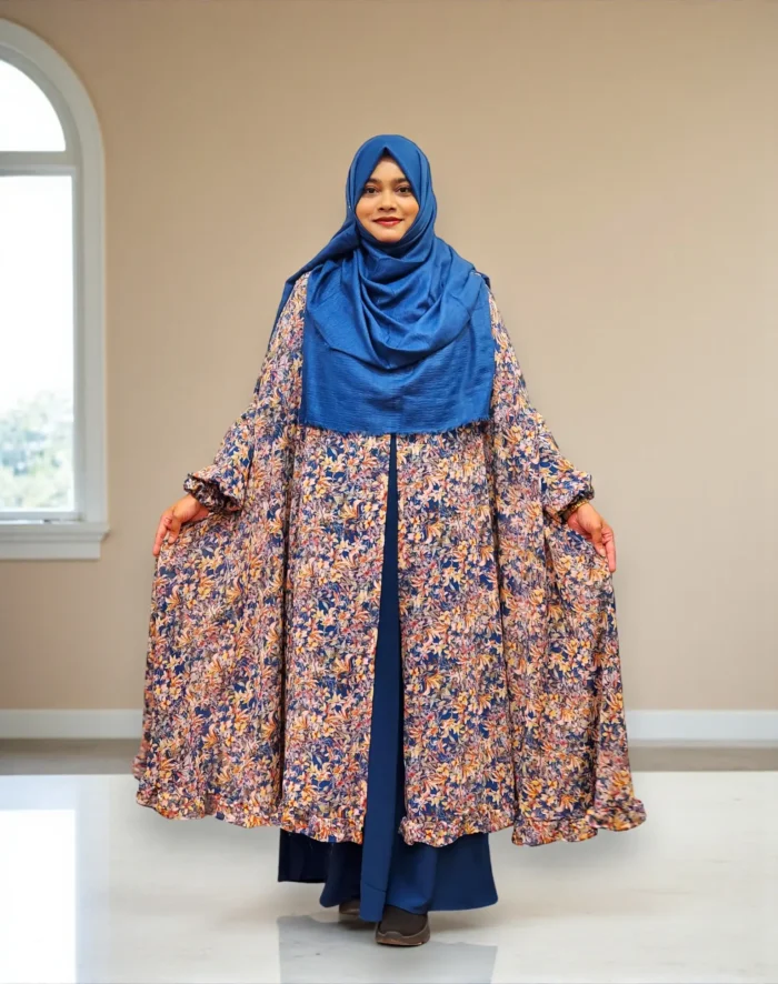 Image of Georgette Printed Fusion Cape