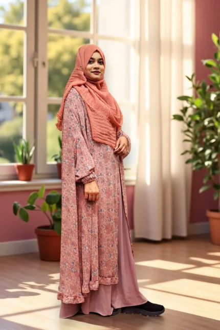 Image of Georgette Printed Fusion Cape